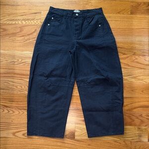 Black Barrel Leg Pants